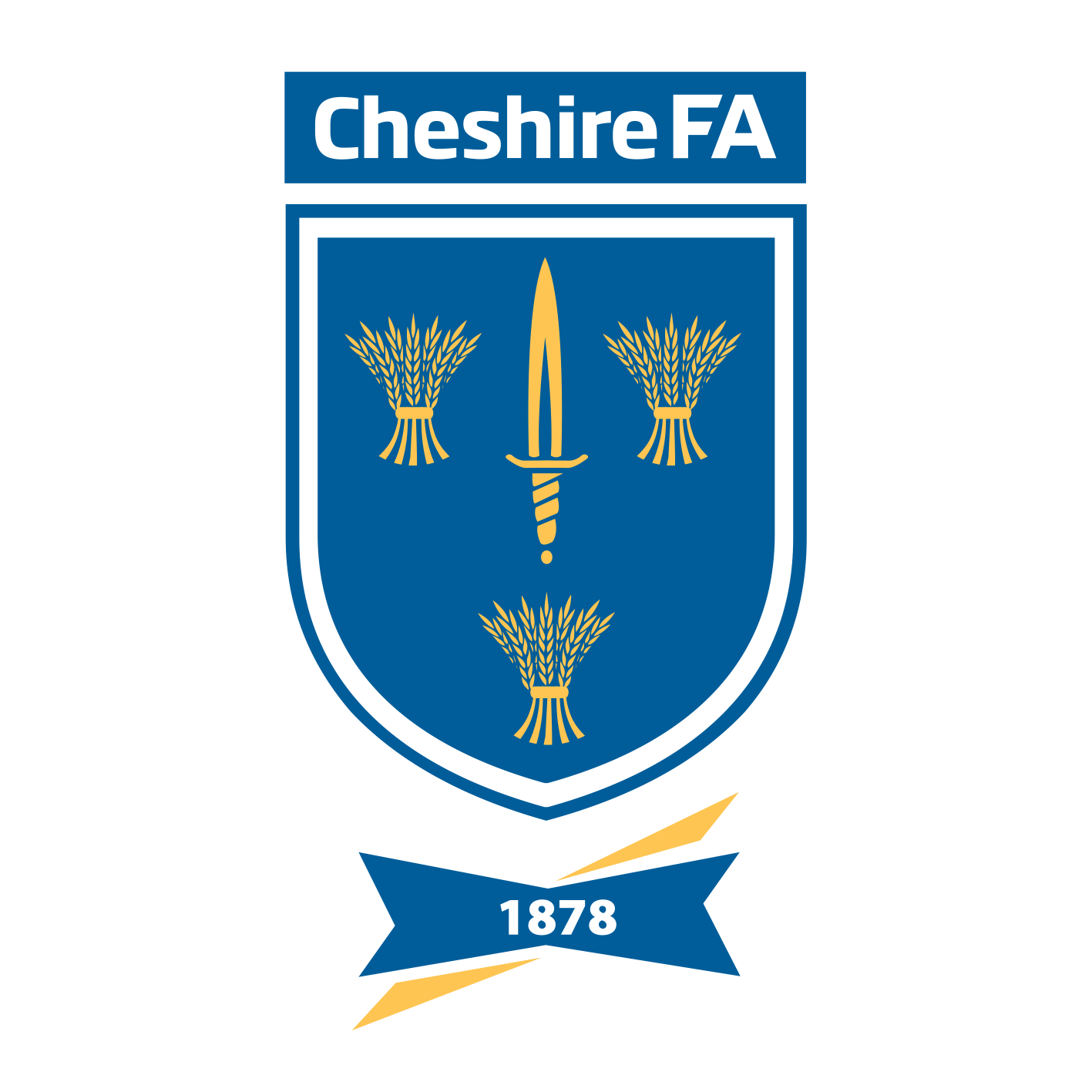 Cheshire FA Logo in Blue and Yellow