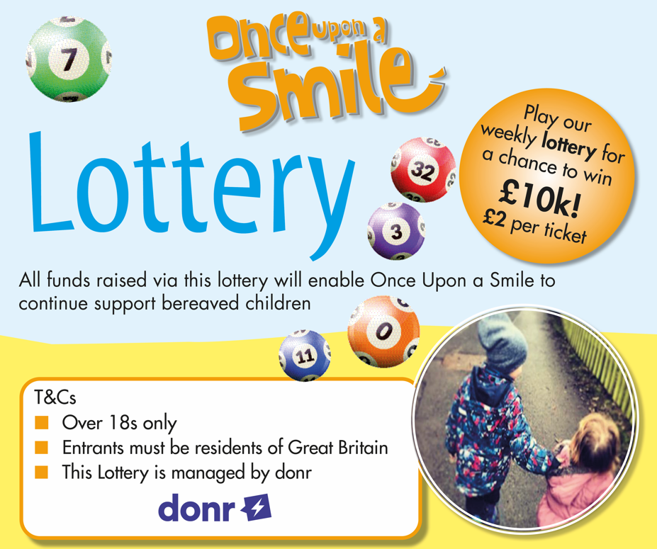 Lottery information, £2 per ticket, weekly draw. Must be over 18 to take part, residents in Great Britain and Lottery is managed by donr
